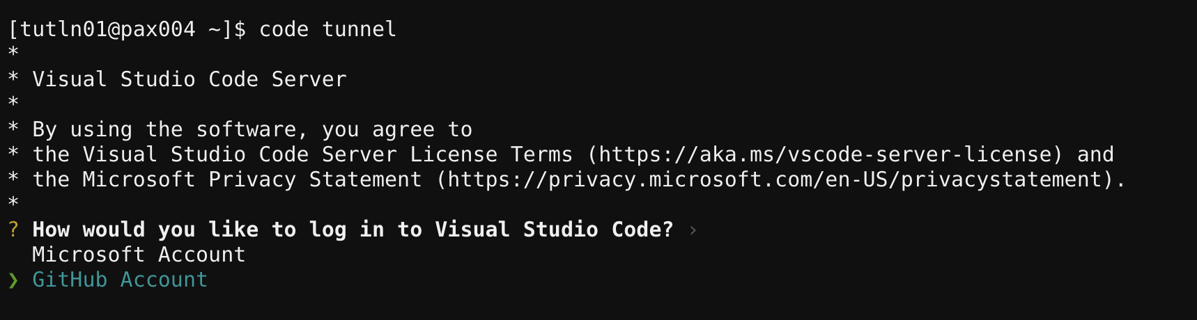 vscodecli-tunnel