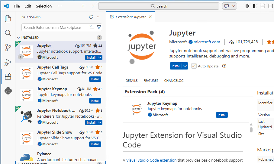 Jupyter extension